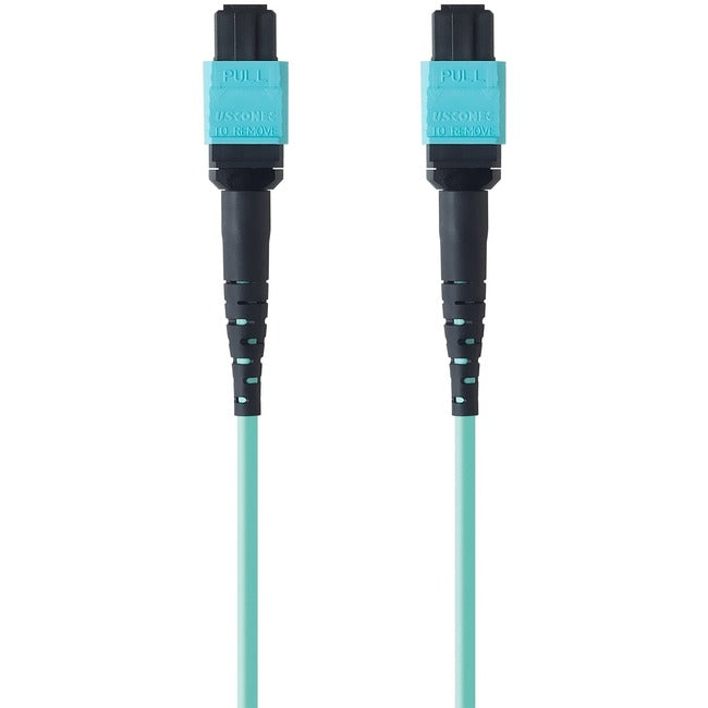 Belkin MTP to MTP MPO Fiber Optic Cable, 40GbE Aqua MTP/MTP, 50/125, OM3, Plenum F2CF006-1M