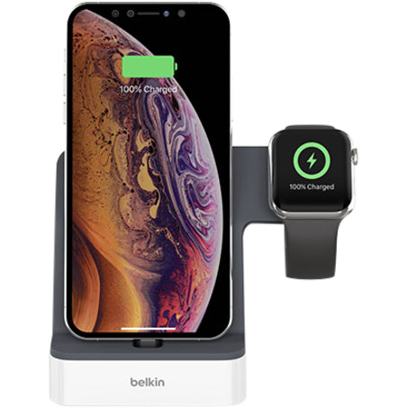 Belkin PowerHouse Charge Dock for Apple Watch + iPhone XS, iPhone XS Max, iPhone XR F8J237TTWHT
