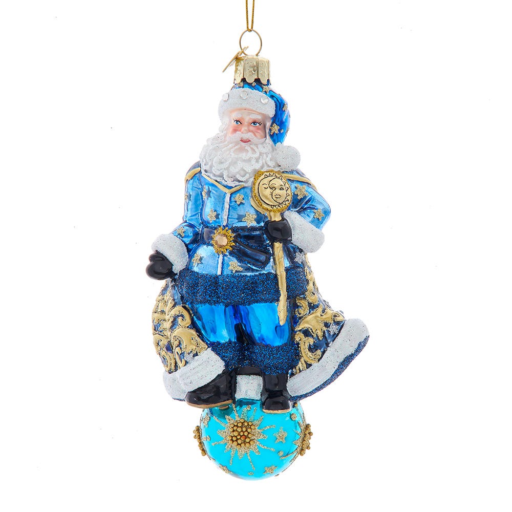 Bellissimo Glass Celestial Santa Ornament