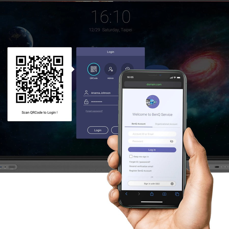 Benq 86 Interactive 4K Panel,Black 3840X2160 Tv W/Glass 400