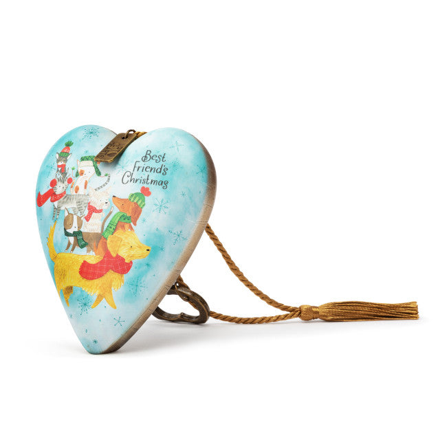 Best Friend's Christmas Art Heart Sculpture