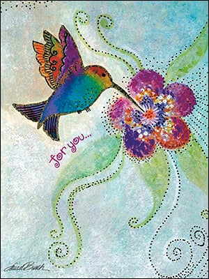 Birthday Card - Celebrating Friends Hummingbird