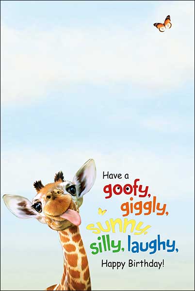 Birthday Card - Giraffe Selfie