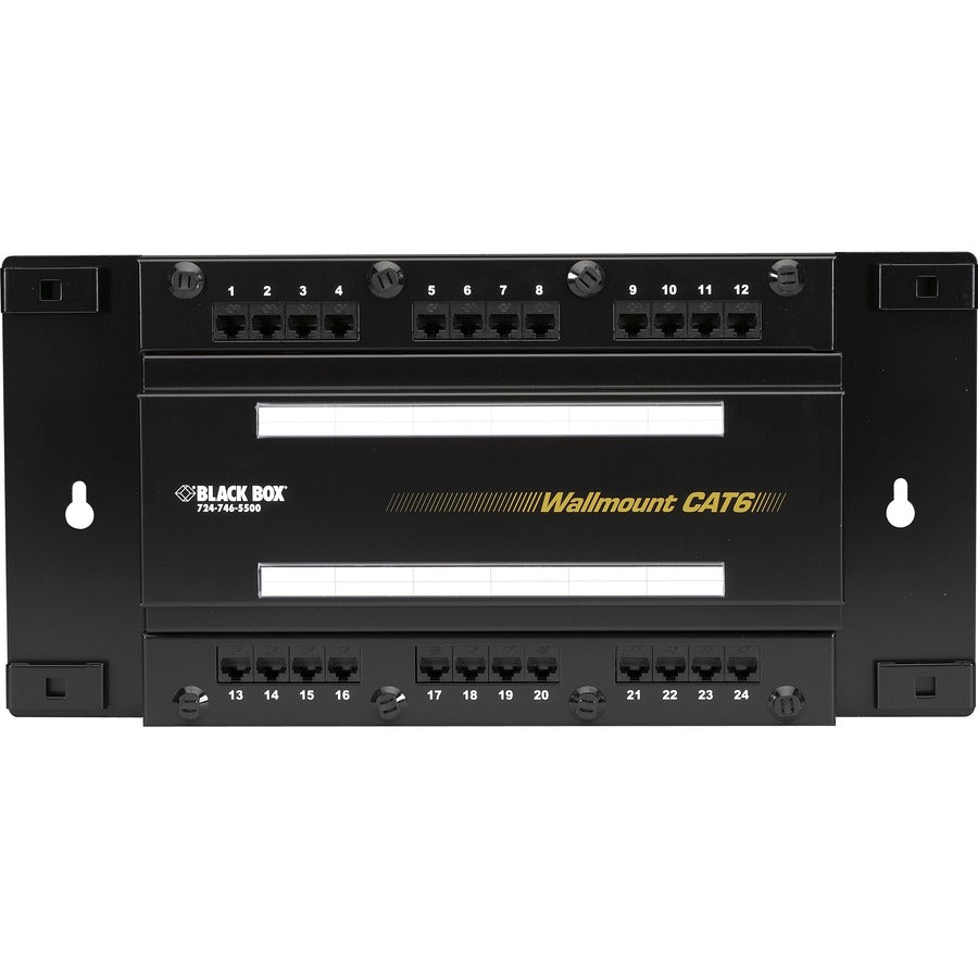 Black Box CAT6 Wallmount Patch Panel with Cover, 24-Port JPM185A-R2