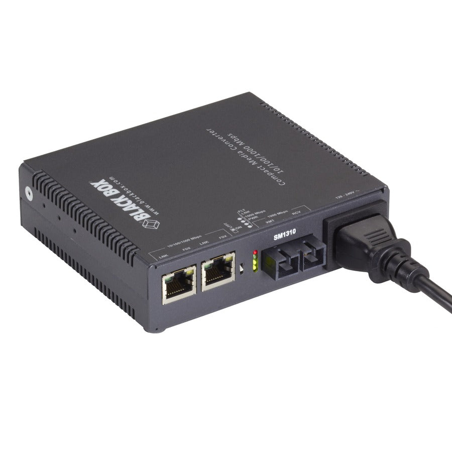 Black Box Compact Media Converter Gigabit Ethernet Single Mode 1310nm 10km SC LGC5152A
