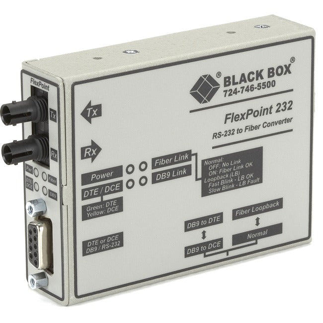 Black Box Flexpoint Async RS232 Extender - Fiber DB9 Female ST MM 5-km ME661A-MST