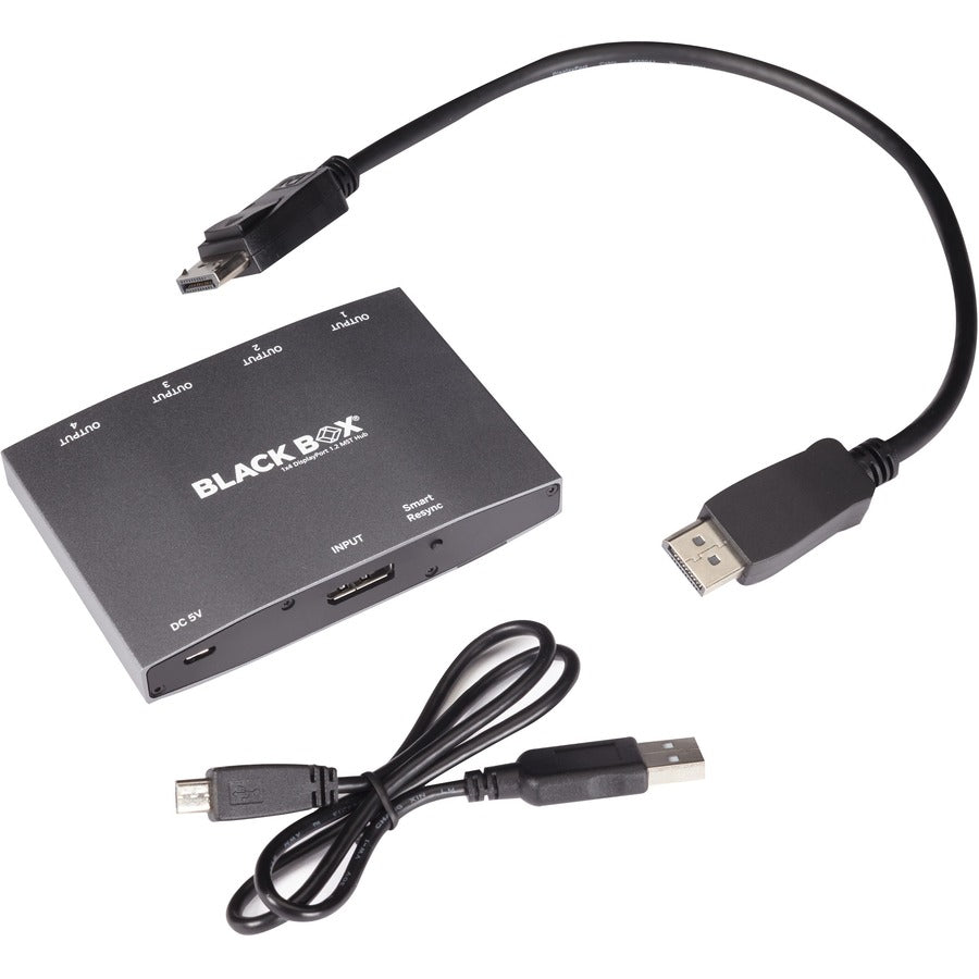 Black Box MST Hub - DisplayPort 1.2, 4K, 4-Port DPMSTHUB-4P