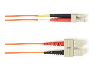 Black Box - Patch cable - SC multi-mode (M) to LC multi-mode (M) - 2.13 m - fiber optic - 50 / 125 micron - OM4 - OFNP - plenum FOCMPM4-SCLC-OR-7