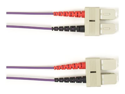 Black Box - Patch cable - SC multi-mode (M) to SC multi-mode (M) - 2.13 m - fiber optic - 62.5 / 125 micron - OM1 - OFNR - violet FOCMR62-SCSC-VT-7