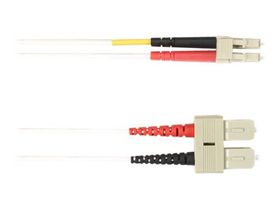 Black Box - Patch cable - TAA Compliant - SC single-mode (M) to LC single-mode (M) - 3.05 m - fiber optic - duplex - 9 / 125 FOCMRSM-SCLC-WH-10