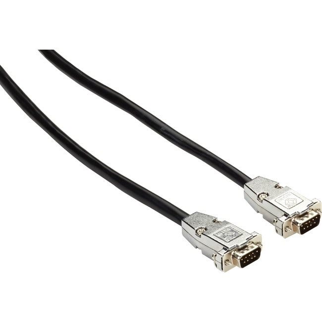 Black Box RS-232 Shielded Cable W/ Metal Hoods DB9M/M 5Ft. Black EDN12BLK-0005-MM