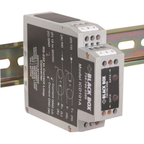 Black Box RS-232 to Current Loop DIN Rail Converter with Opto-Isolation