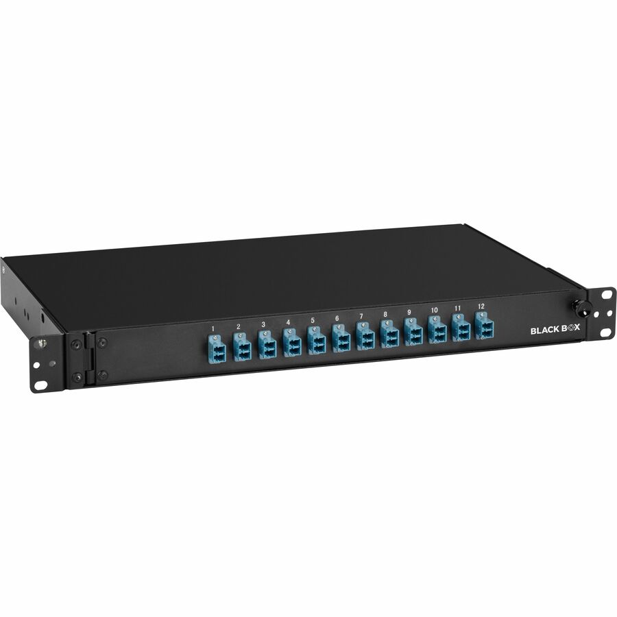 Black Box Rackmount Duplex Fiber Enclosure - 1U, Preloaded - 12 Port(s) - 12 x Duplex -