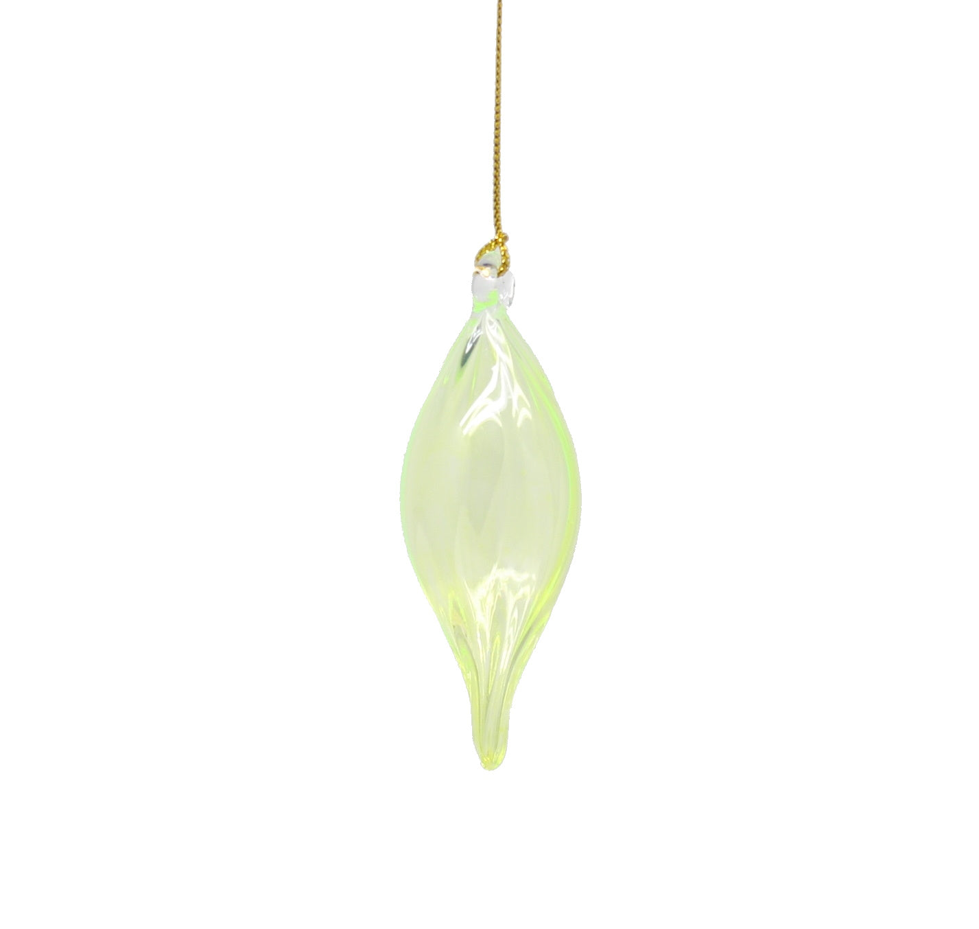 Blown Glass Teardrop Ornament - Mint - High Bulge