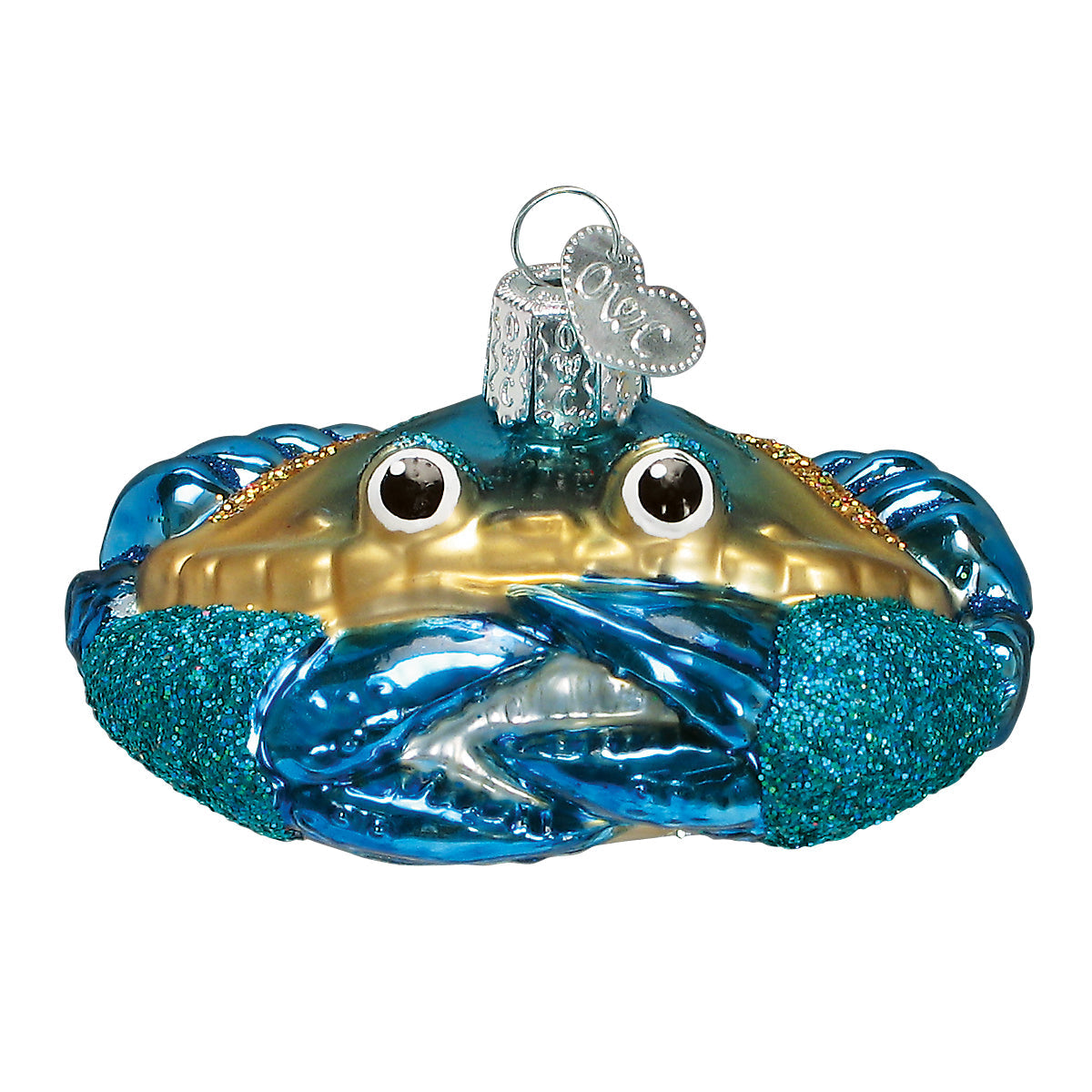 Blue Crab Glass Ornament