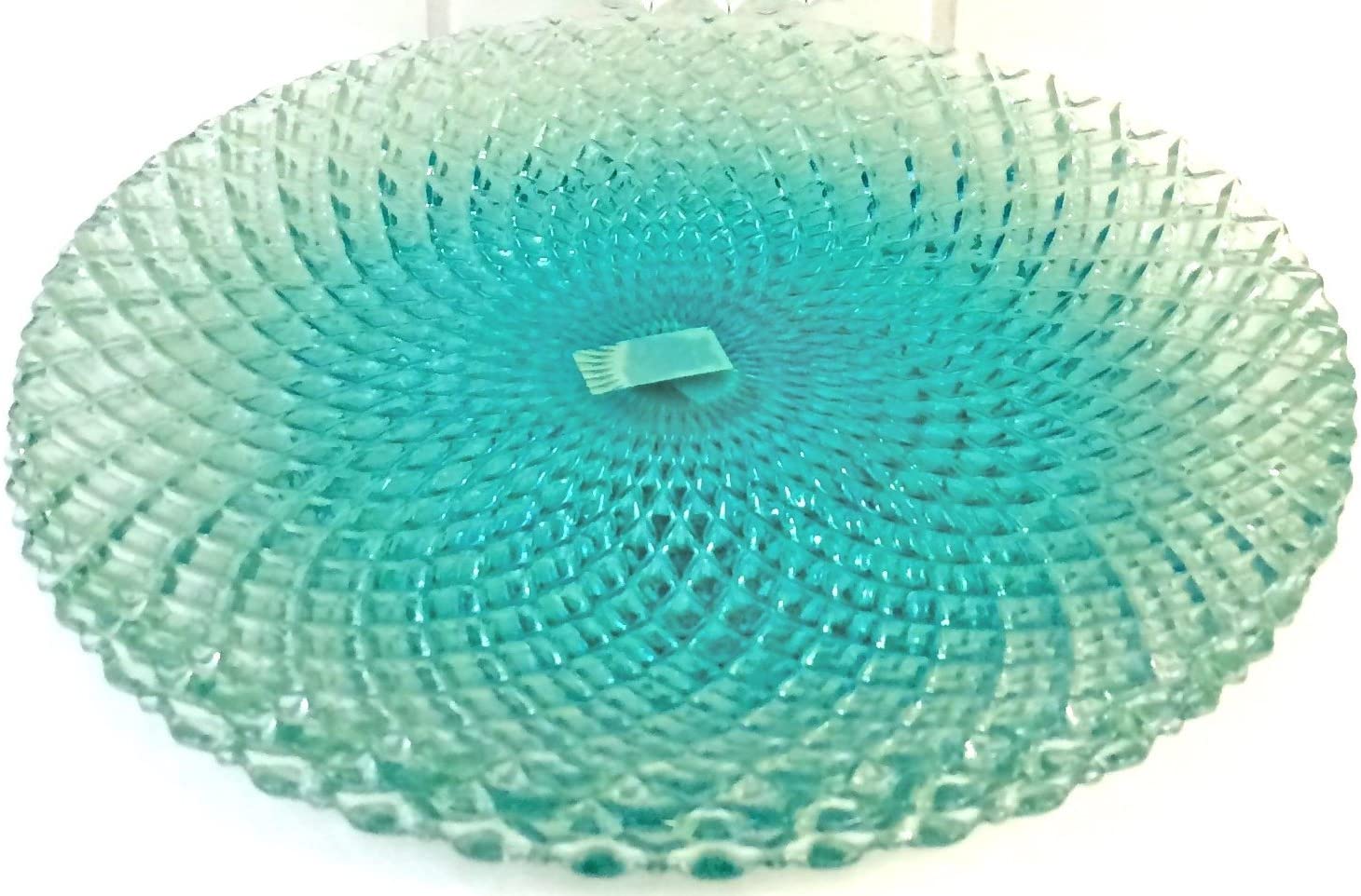 Blue Glass Diamond Plate Candle Dish