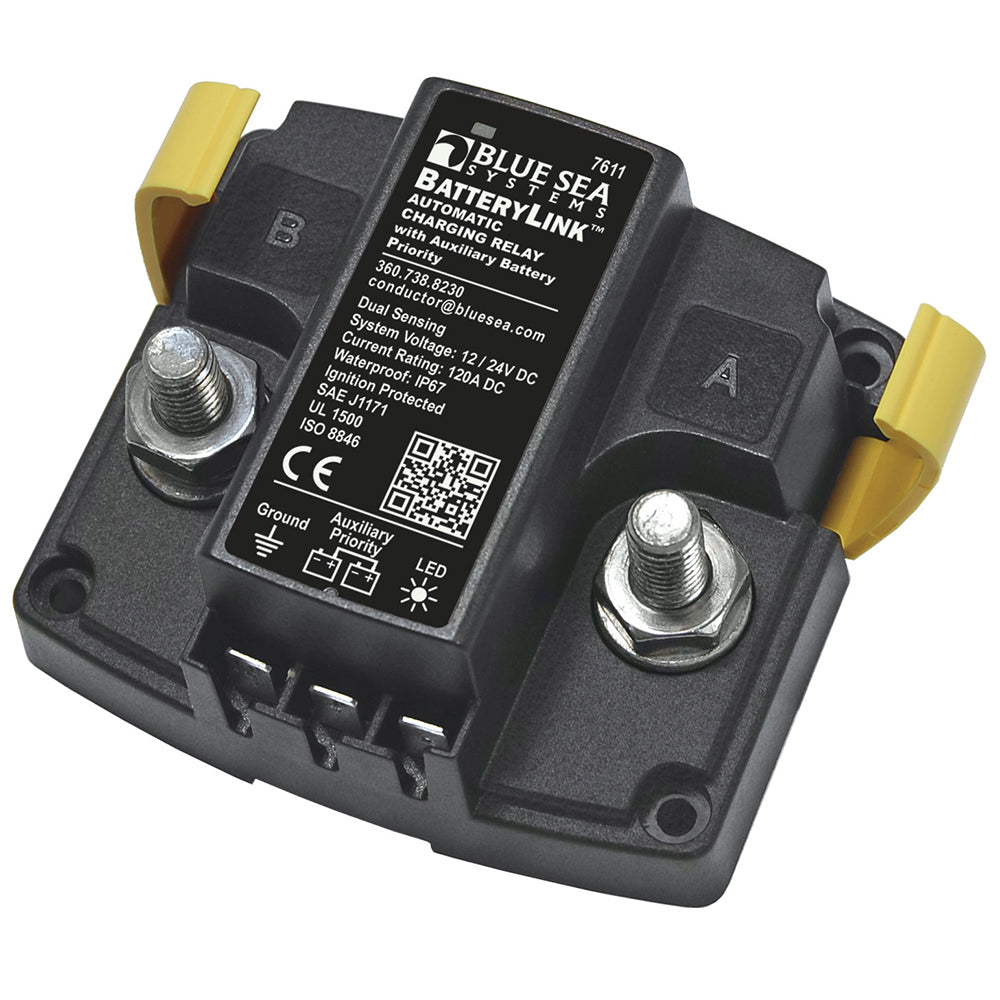 Blue Sea 7611 DC BatteryLink™ Automatic Charging Relay - 120 Amp w/Auxiliary Battery