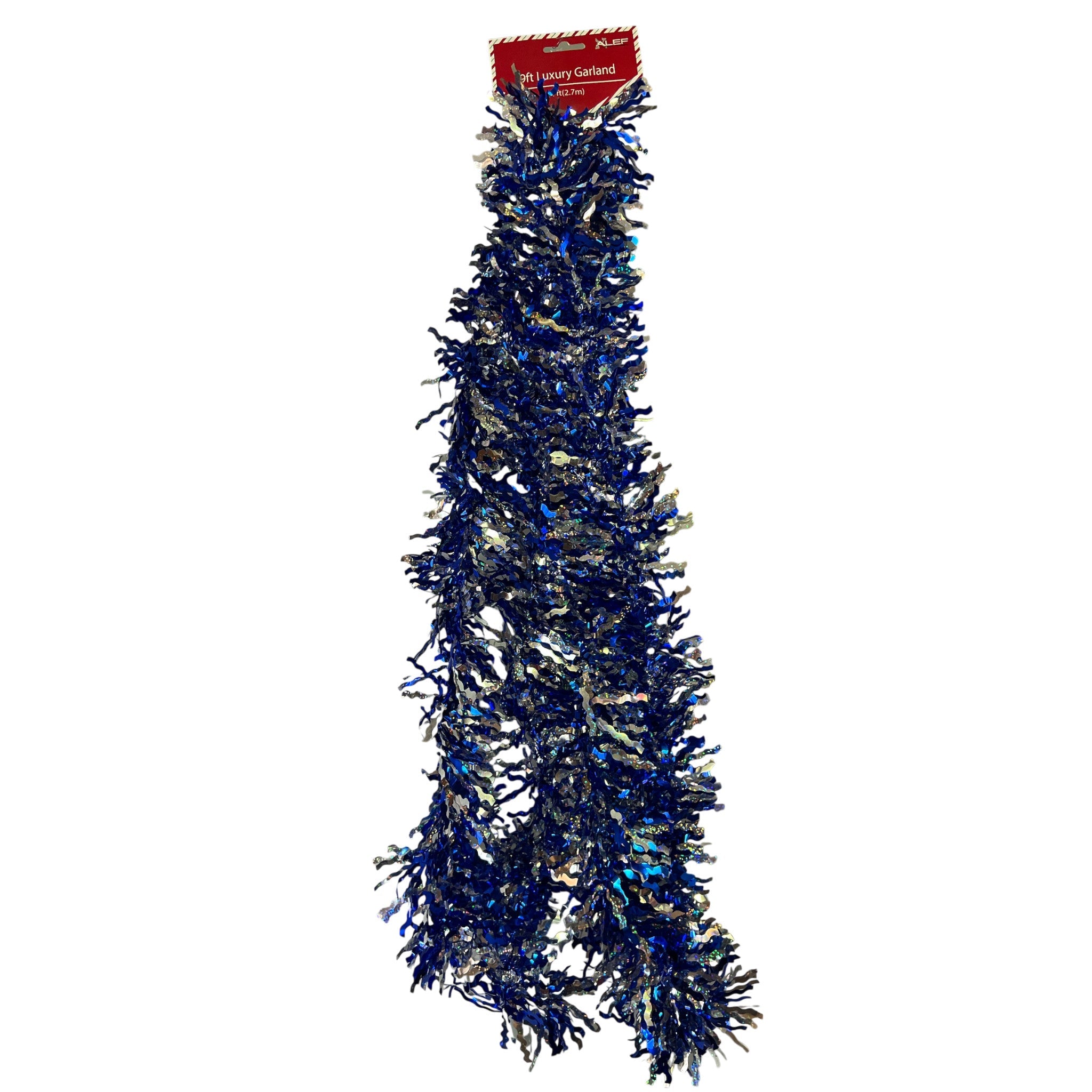 Blue and Silver Holographic Garland Wavy Cut 3ply