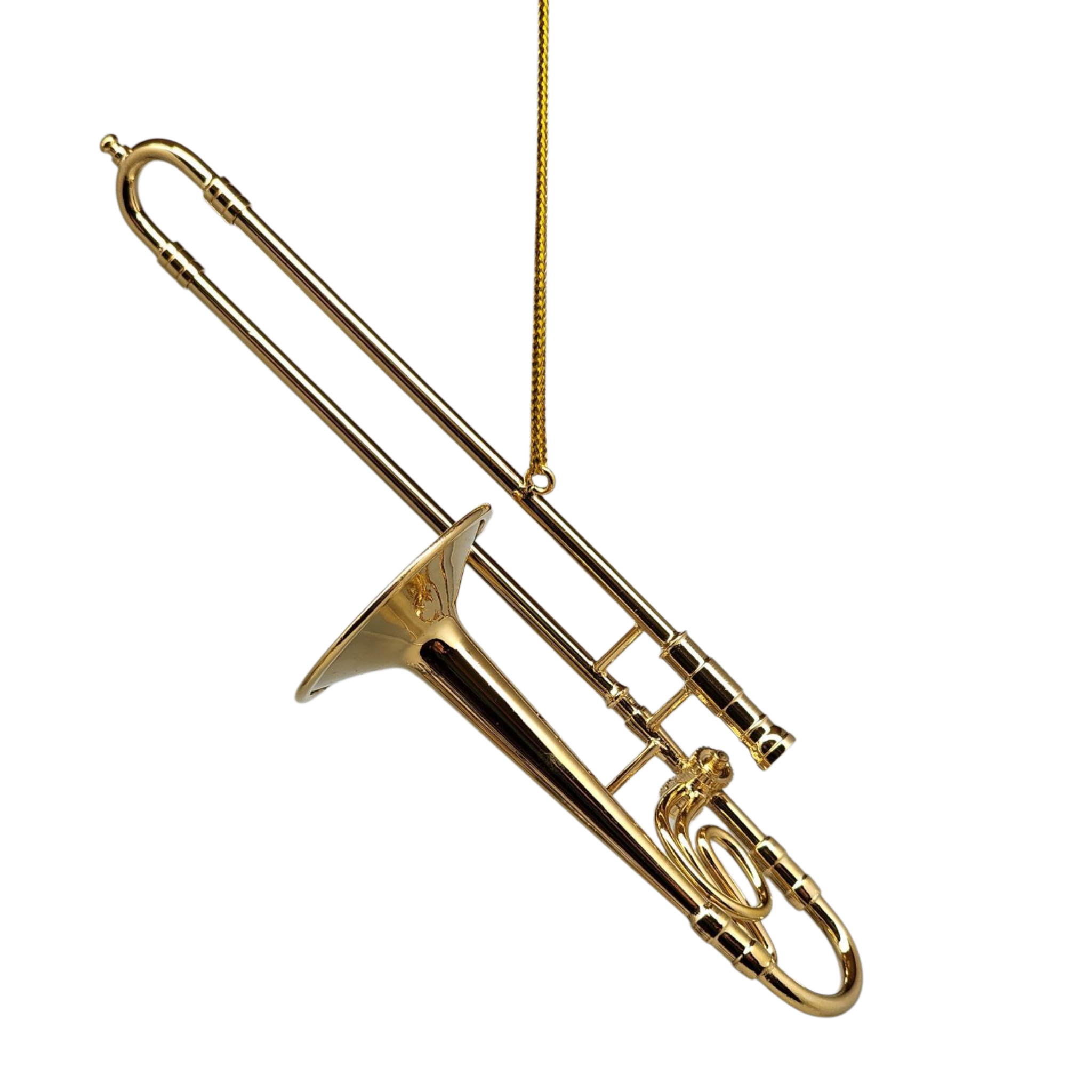 Brass Trombone Ornament with Case