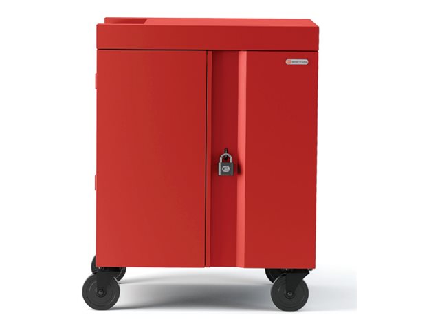 Bretford CUBE Cart Max - Cart (charge only) - for 30 netbooks - lockable - steel - red - screen size: up to 18",Bretford CUBE TVCMX30PAC-RED