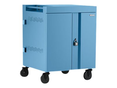 Bretford Cube Charging Cart - Cart - for 32 netbooks/tablets - lockable - sky TVC32PAC-KEYSKY
