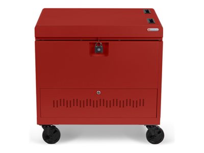 Bretford Cube Toploader TVTL30CAD - Cart (charge only) - for 30 tablets / notebooks - with caddies - lockable - steel - maroon TVTL30CAD-MA