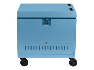 Bretford Cube Toploader TVTL30CAD - Cart (charge only) - for 30 tablets / notebooks - with caddies - lockable - steel - sky - TVTL30CAD-SKY