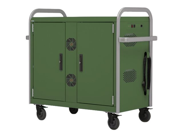 Bretford Link MDMLAP24NR - Cart (sync and charge) - for 24 notebooks / 19 network switch - lockable - steel - aluminum MDMLAP24NR-TZAL