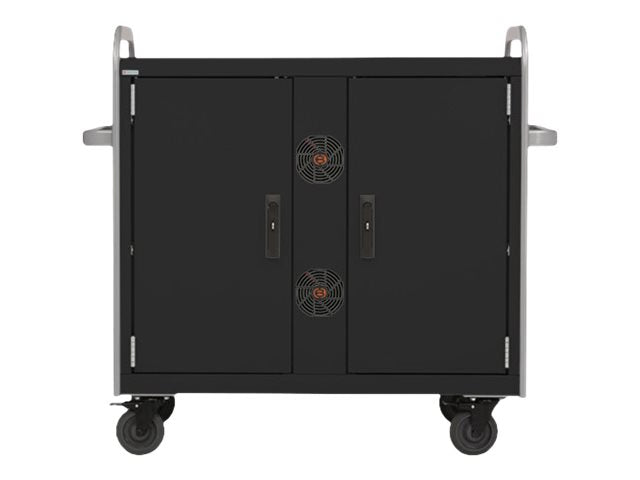 Bretford Link MDMLAP32NR - Cart (sync and charge) - for 32 notebooks / 19 network switch - lockable - steel - black" MDMLAP32NR-BPBP