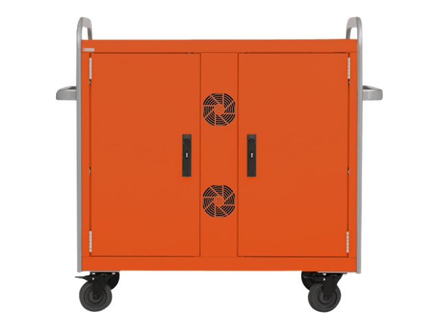 Bretford Link MDMLAP32NR - Cart (sync and charge) - for 32 notebooks / 19 network switch - lockable - welded steel - tangerine MDMLAP32NR-TAGAL