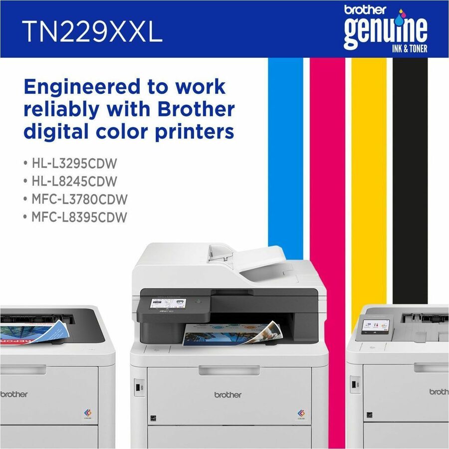 Brother Genuine TN229XXLBK Super High-yield Black Toner Cartridge - Laser - Black - Super