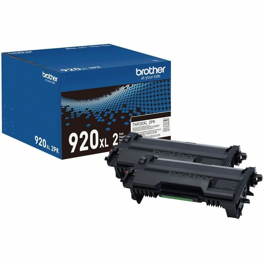 Brother Genuine TN920XL2PK High-yield Toner Cartridge Twin Pack - Laser - Black - High Yie
