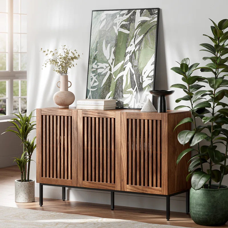 Brown 47.2 Inch Sideboard Buffet Cabinet With Storage