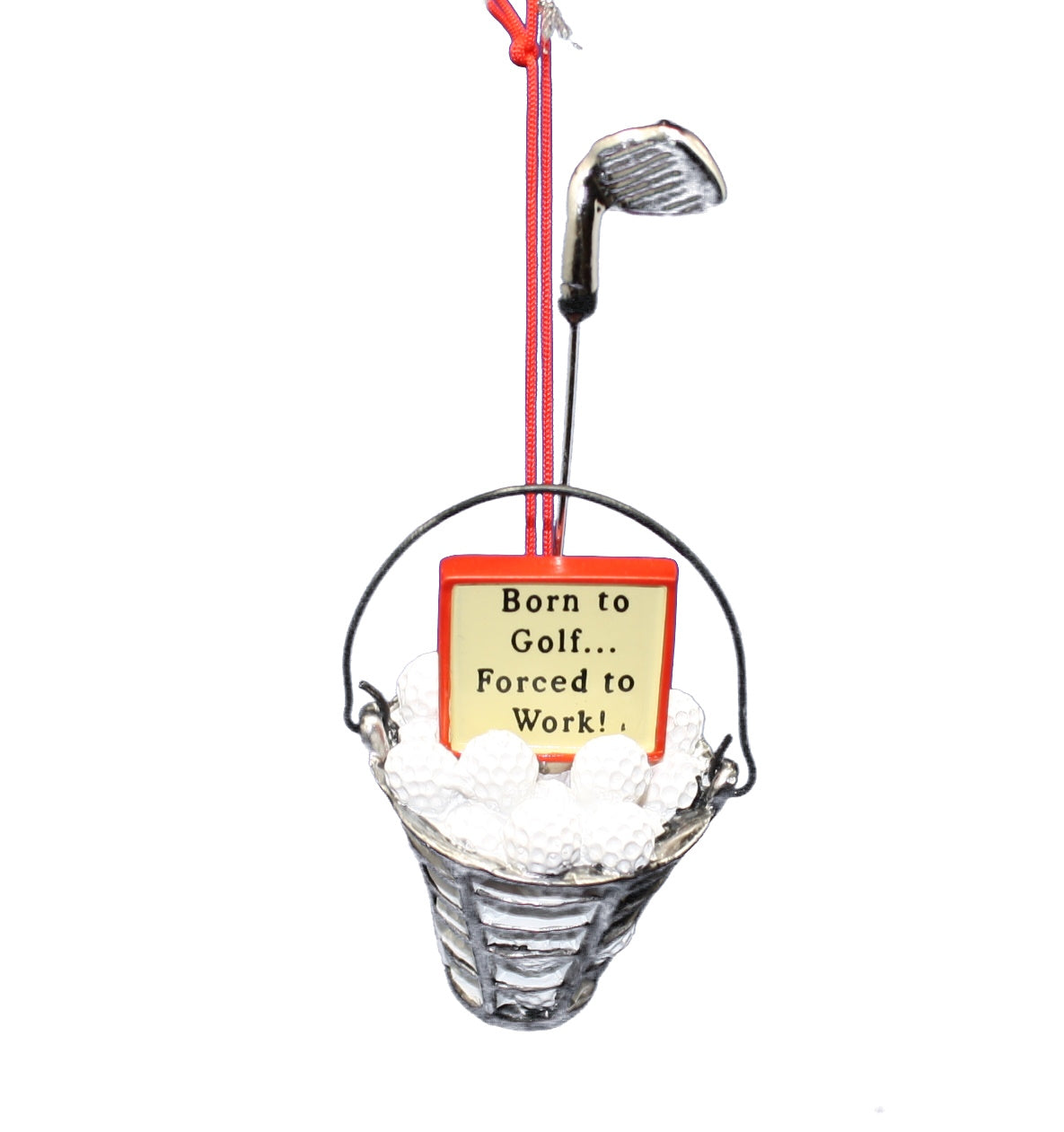 Bucket Of Balls Ornament - Red