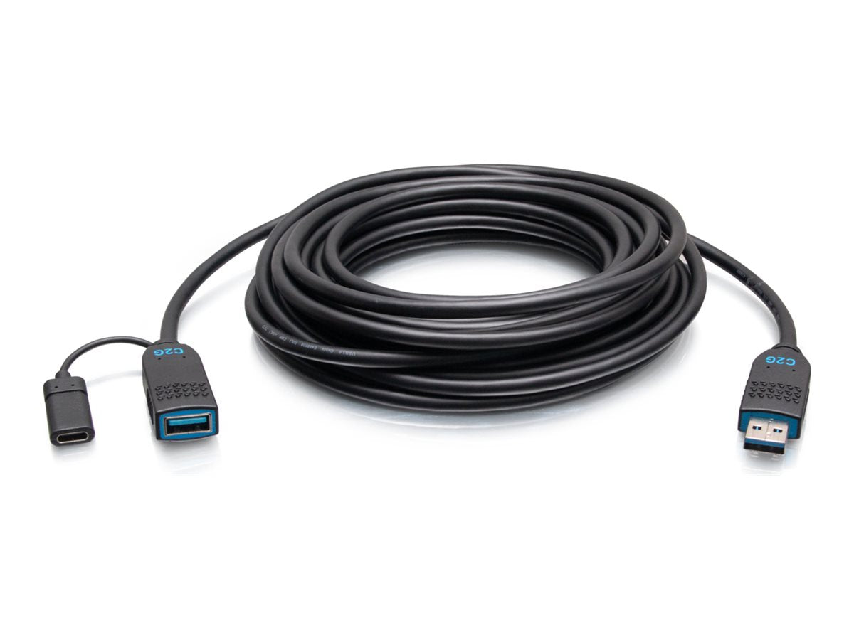 C2G 100ft (30.5m) C2G Performance Series USB-A Male to USB-A Female Active Optical Extension Cable (AOC) - 3.2 Gen 2 (10Gbps) C2G30082