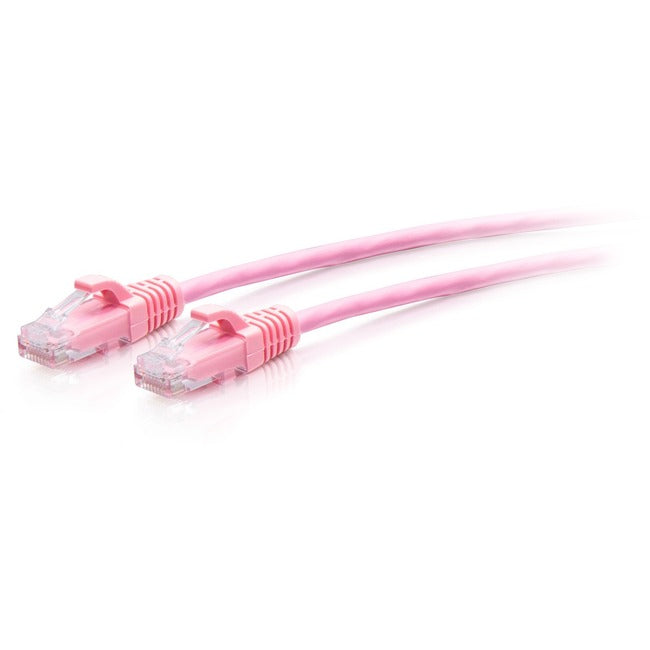 C2G 5ft Cat6a Snagless Unshielded (UTP) Slim Ethernet Cable - Cat6a Slim Network Patch Cable - PoE - Pink C2G30197
