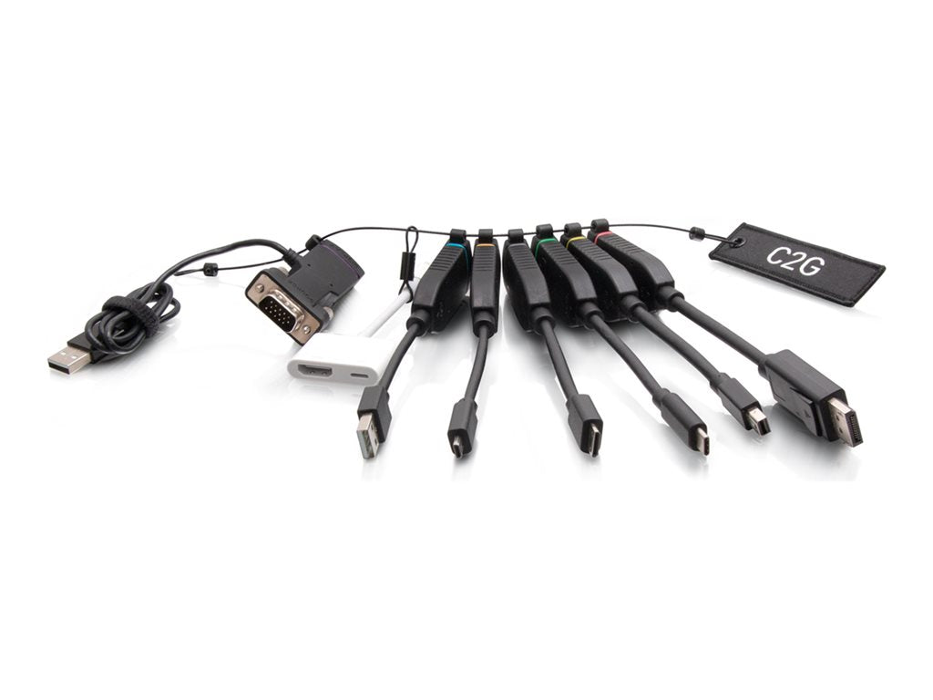 C2G Universal 4K HDMI Dongle Adapter Ring with Color Coded Mini DisplayPort, DisplayPort, USB-C, Lightning, VGA, Mini HDMI, Micro C2G30292