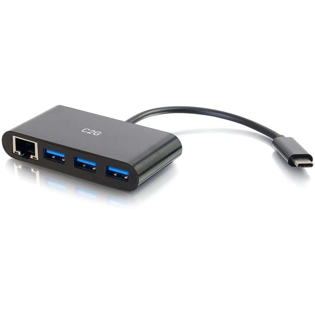 C2G Usb C Ethernet And 3 Port Usb A Hub Black - Usb C Hub - Usb Hub - Usb 3.0 Hu