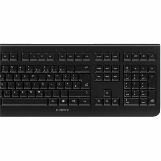 CHERRY KW 3000 Keyboard - Wireless, Slim, USB, Quiet, Full Size, Four Hot Keys, Fold Out