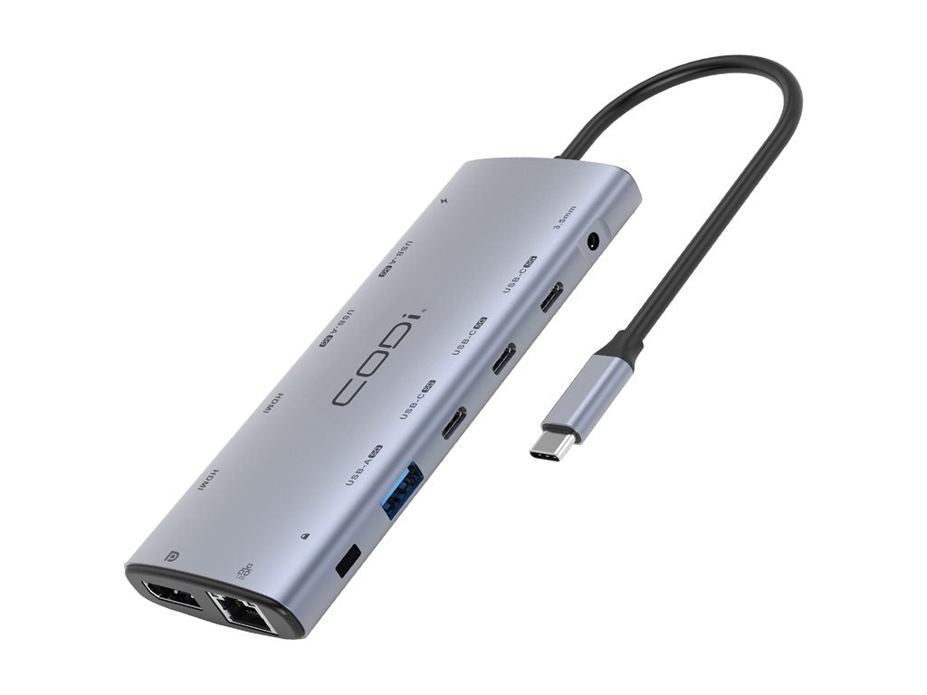 CODi 12-in-1 Multi-Port - Docking station - USB-C - 2 x HDMI, DP - 1GbE