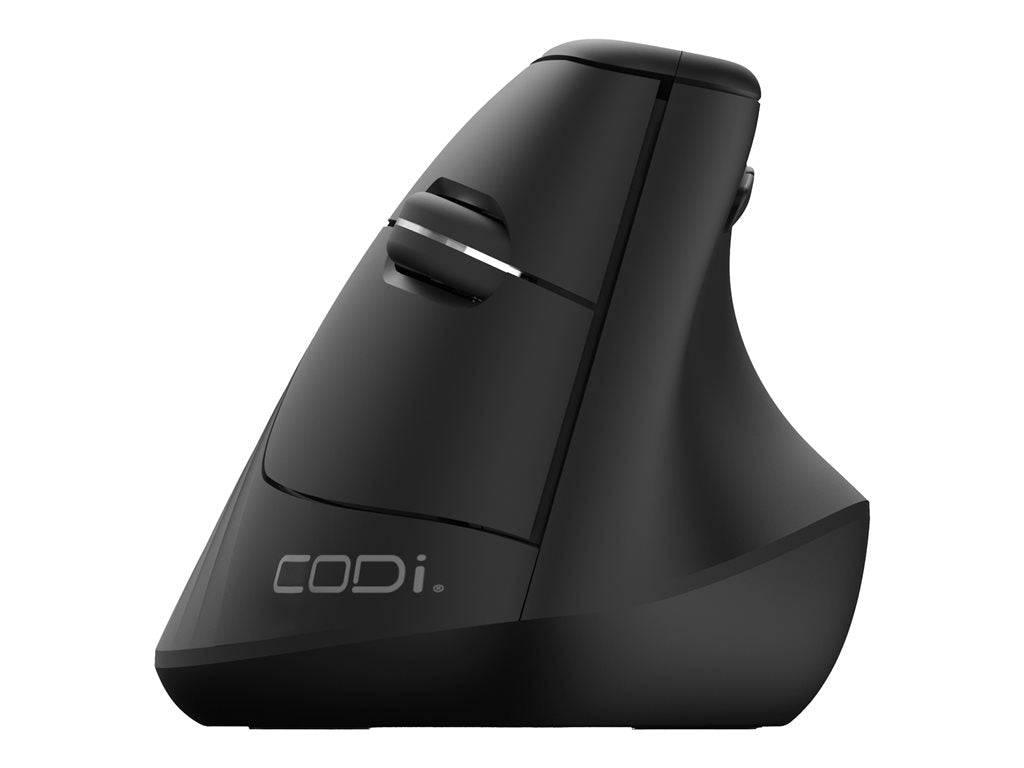 CODi 6D - Vertical mouse - multi-device - ergonomic - optical - 6 buttons - wireless - 2.4 GHz, Bluetooth 5.0 LE - black