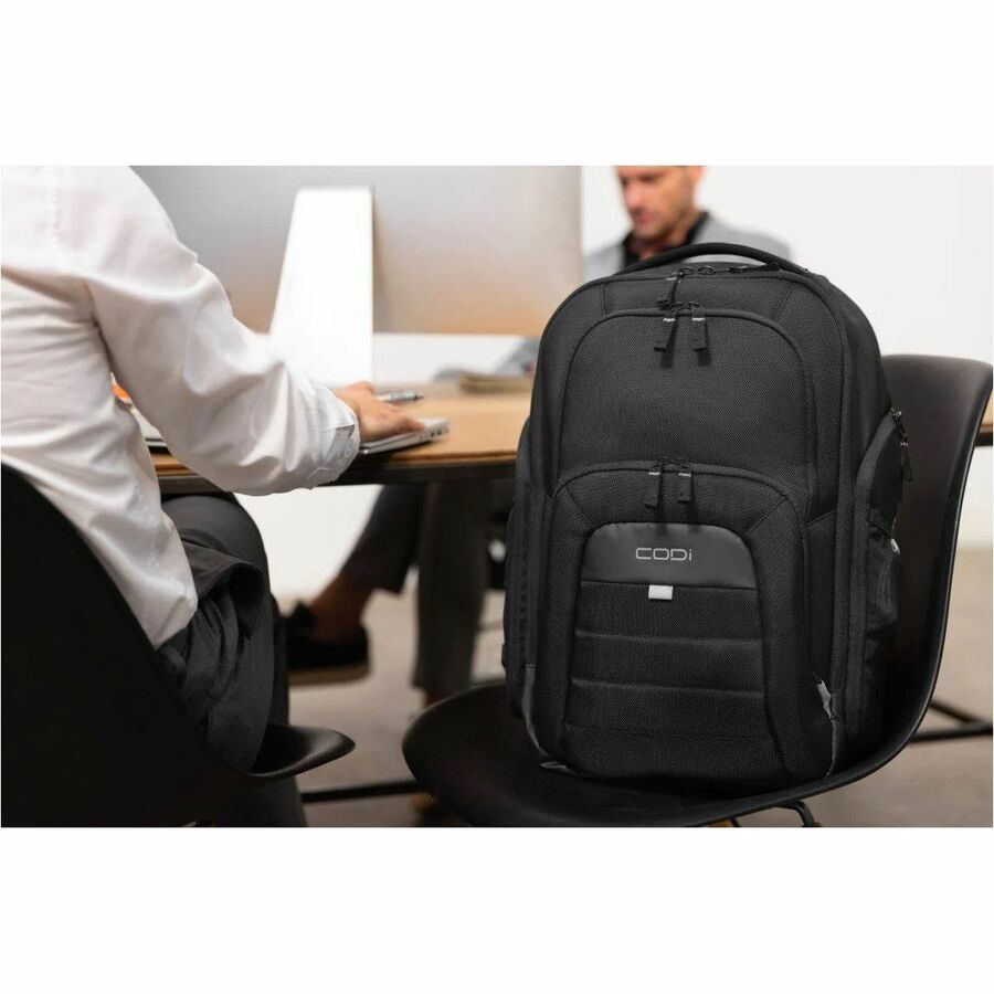 CODi Ferretti Pro Carrying Case (Backpack) for 17.3 Notebook Tablet Water Bottle - Black -