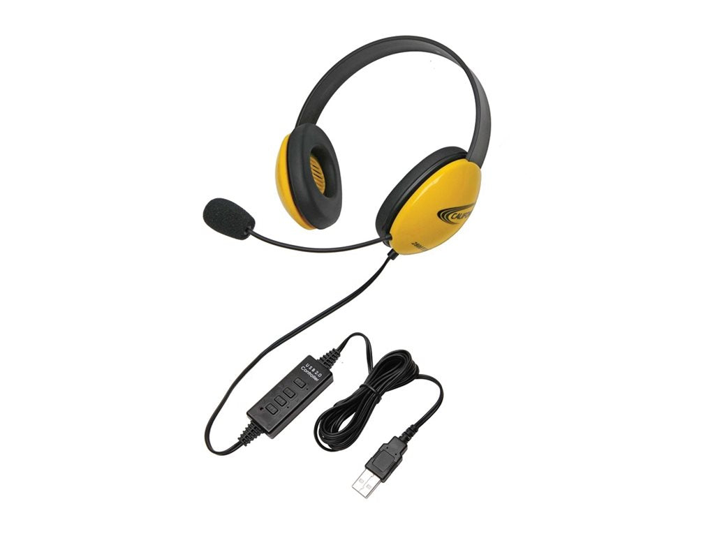 Califone Listening First Stereo Headphone 2800-YL CT - Headphones - full size - wired - 3.5 mm jack - yellow