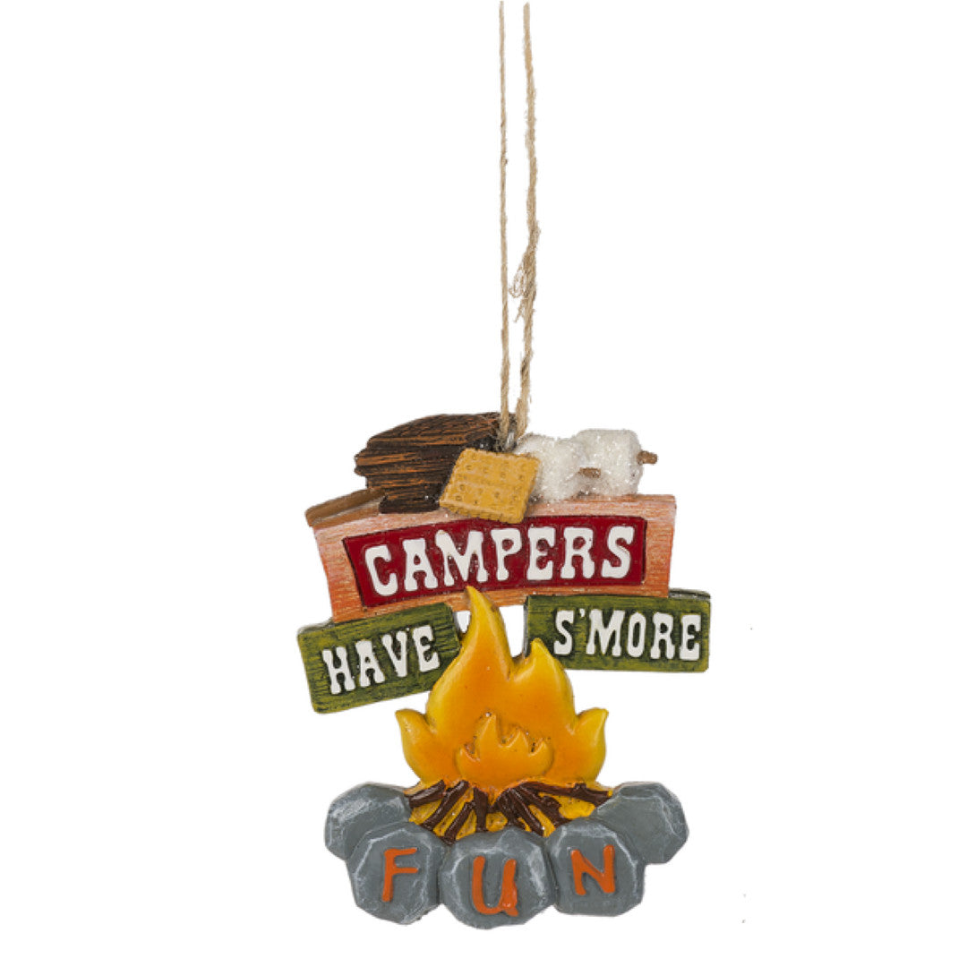 Campers Have S'more Fun Campfire Ornament.