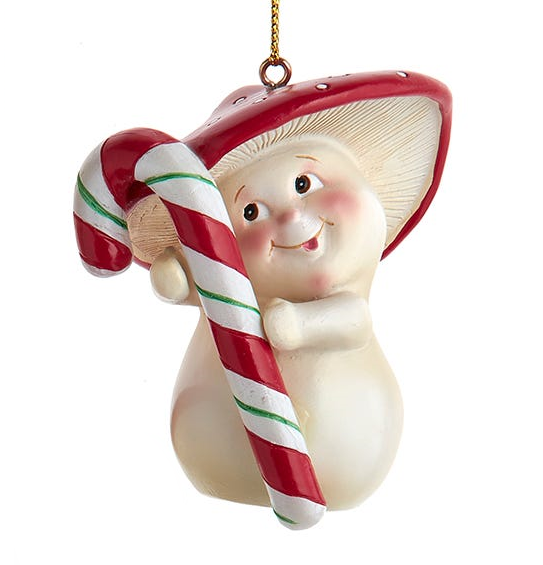 Candy Cane Mushroom Ornament - Sweet Treats