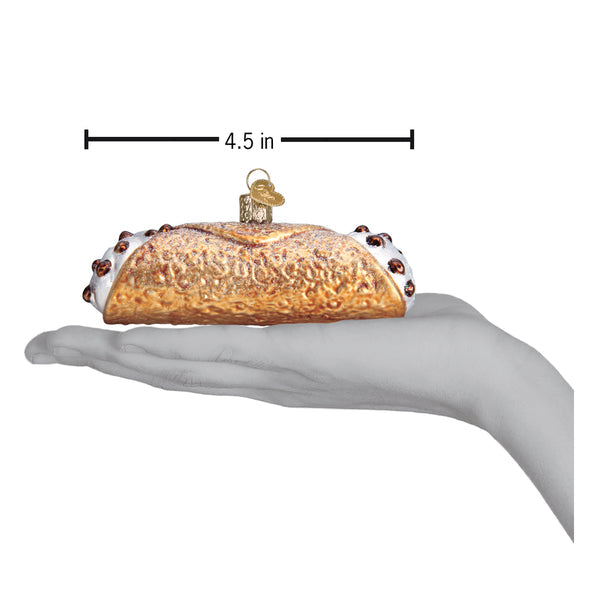 Cannoli Glass Ornament