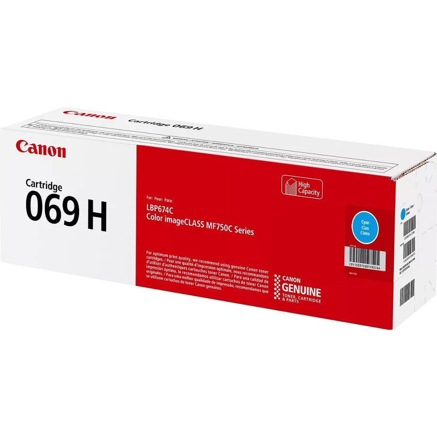 Canon 069 Original High Yield Laser Toner Cartridge - Cyan - 1 Pack - 5500 Pages
