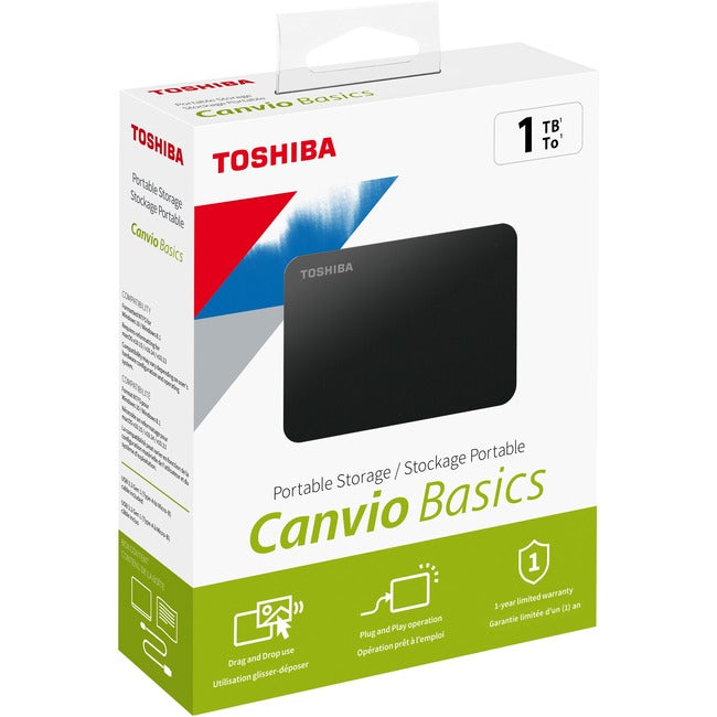 Canvio Basics 1Tb - Black,2.5In,Usb 3.0 / 2.0,1 Year Limited Warranty