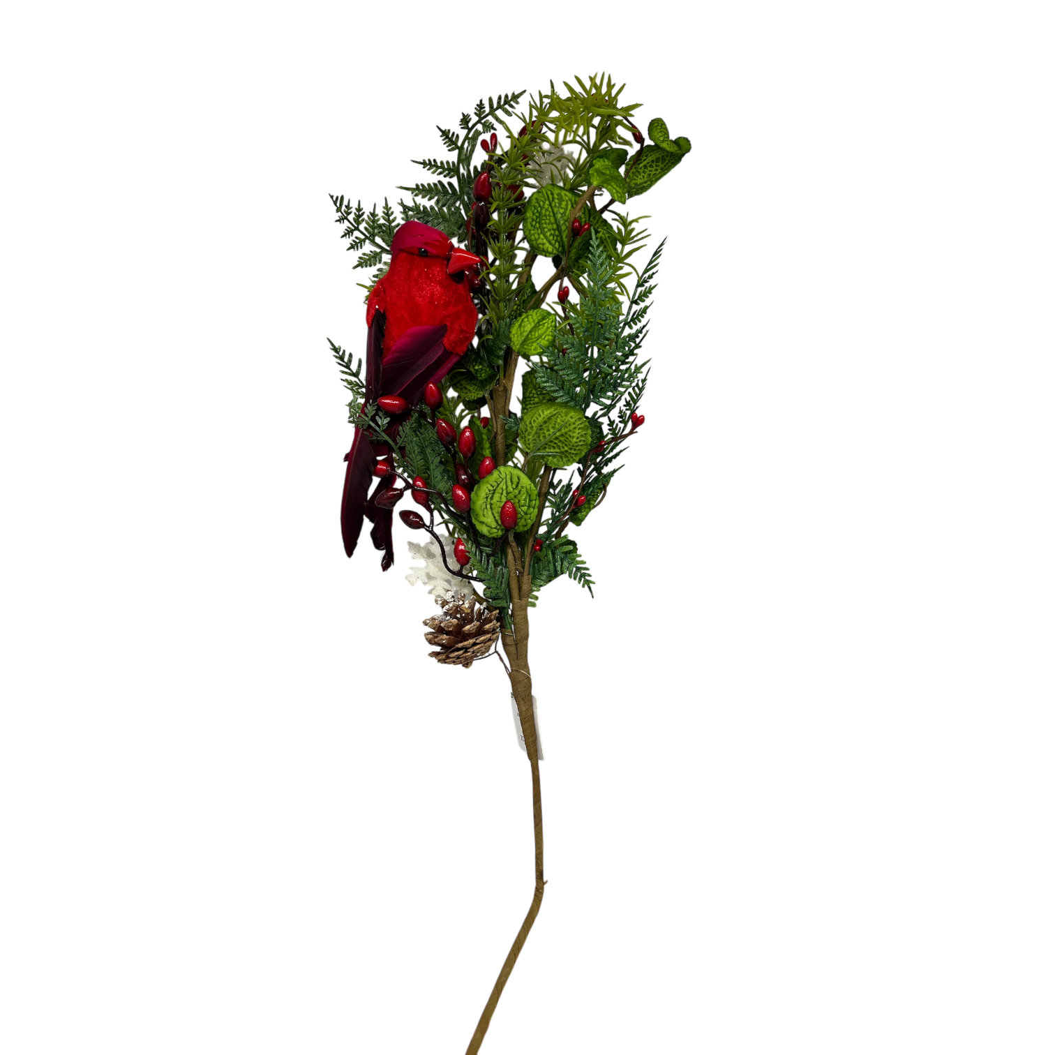 Cardinal Holiday Floral Stem