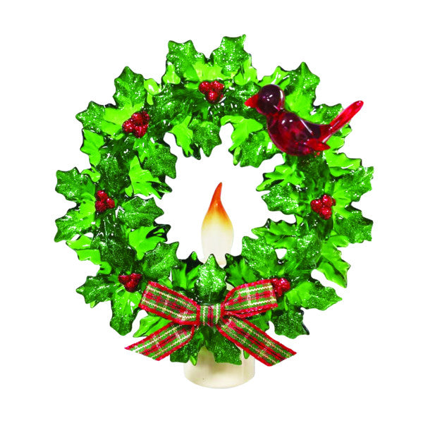 Cardinal on a Wreath Acrylic Nightlight